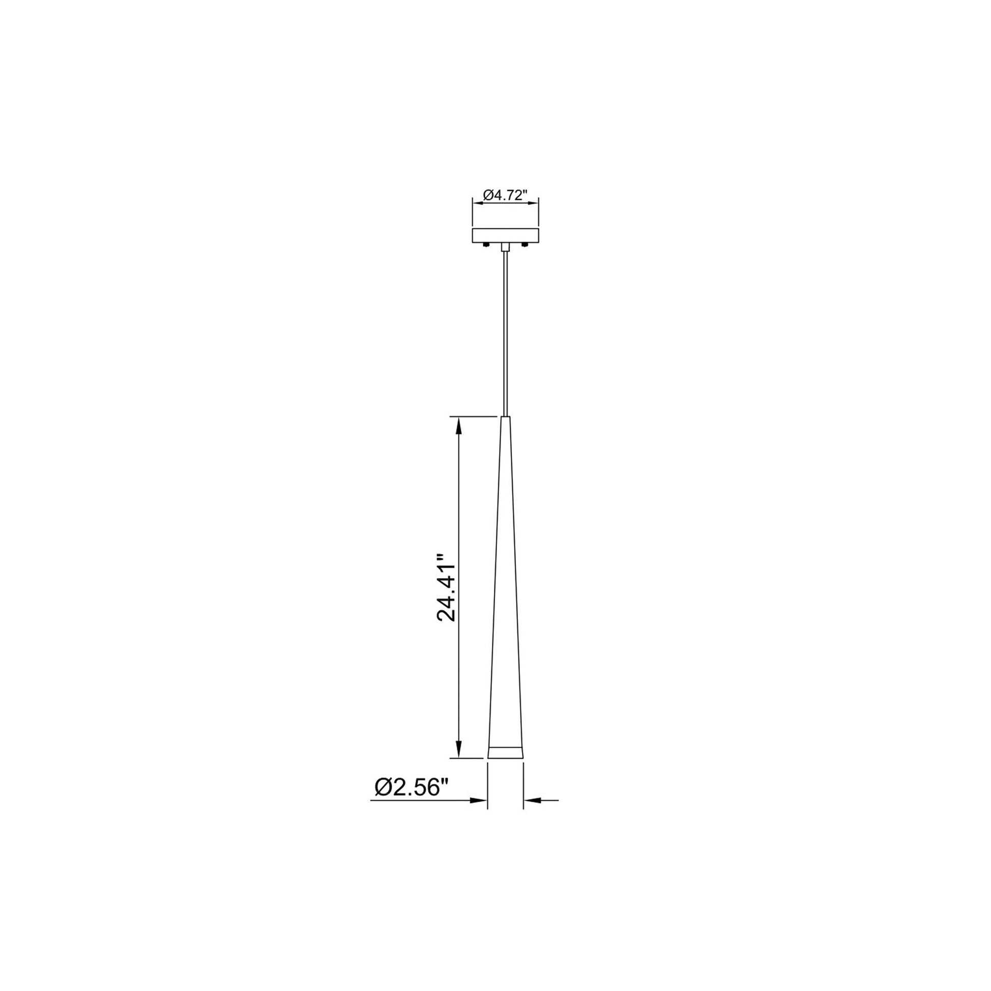 P0417 LED Pendant Light - line drawing.