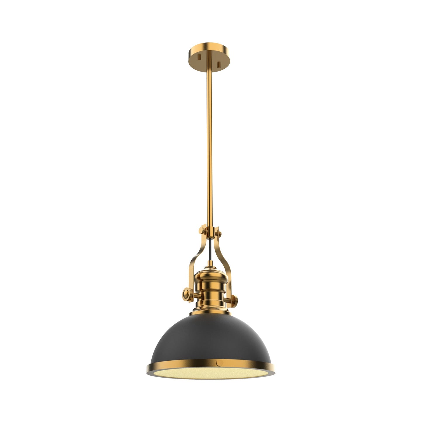 P1010 LED Pendant Light in Aged Brass/Black.