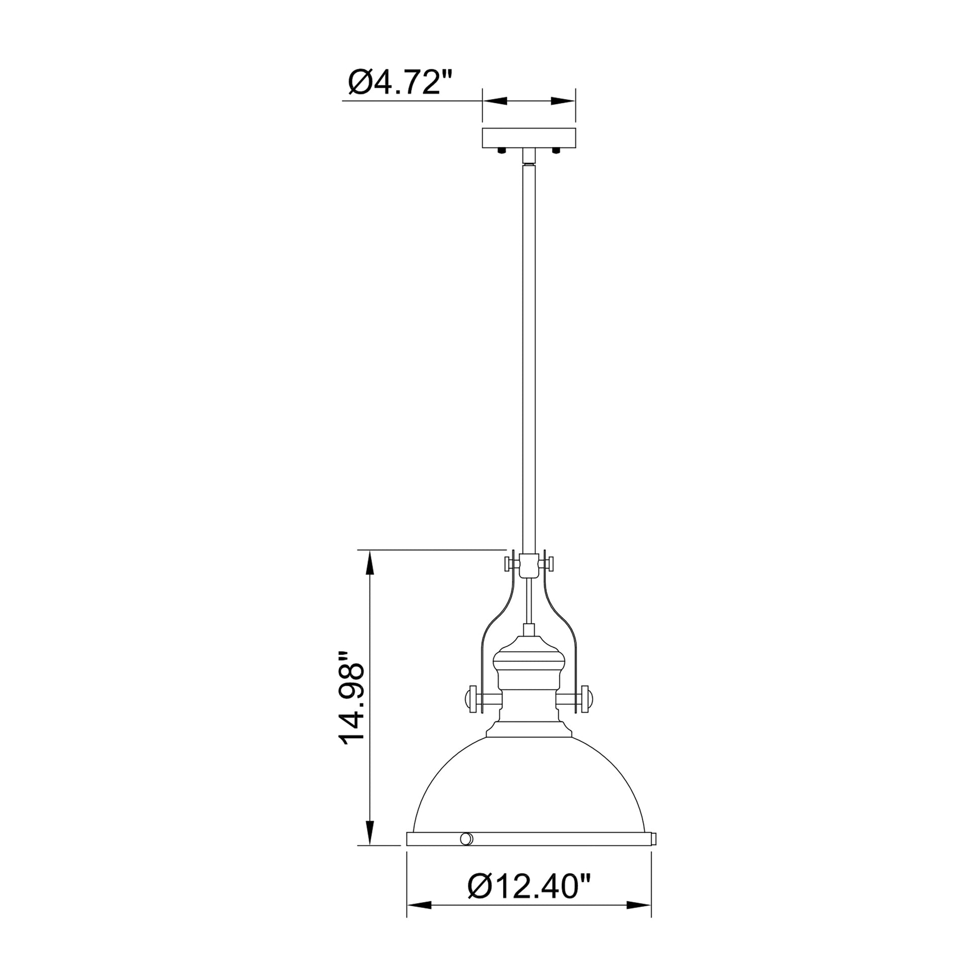 P1010 LED Pendant Light - line drawing.