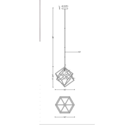 P1070 Pendant Light - line drawing.