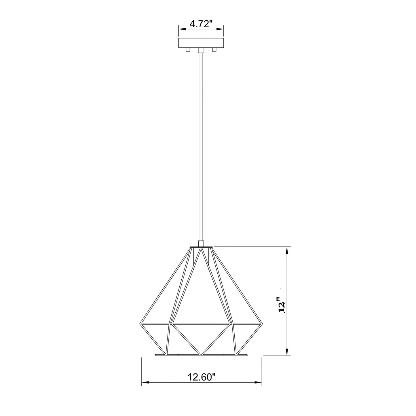 P1419 Pendant Light - line drawing.