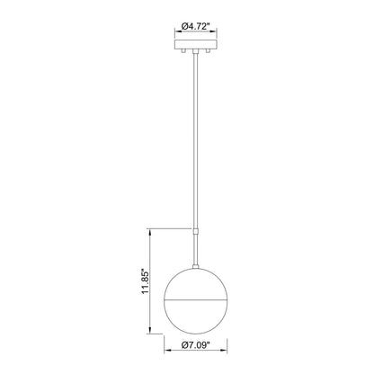 P2001 LED Pendant Light - line drawing.