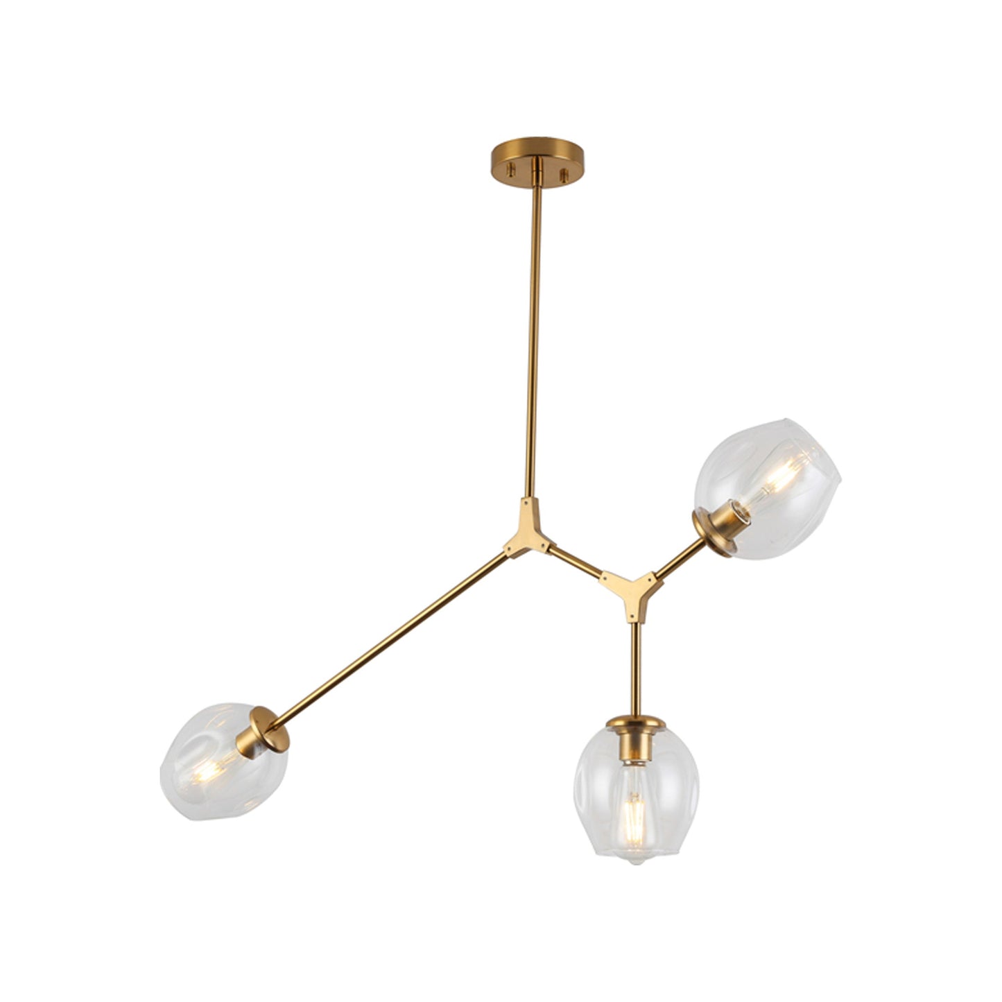 P2069 Linear Pendant Light in Aged Brass (3-Light).