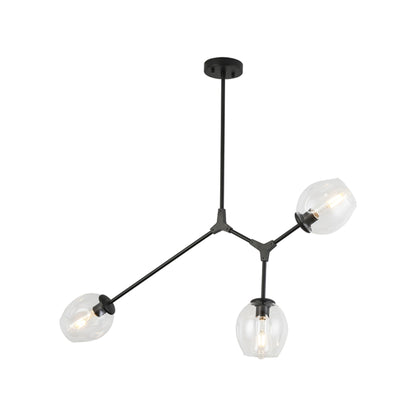 P2069 Linear Pendant Light in Black (3-Light).