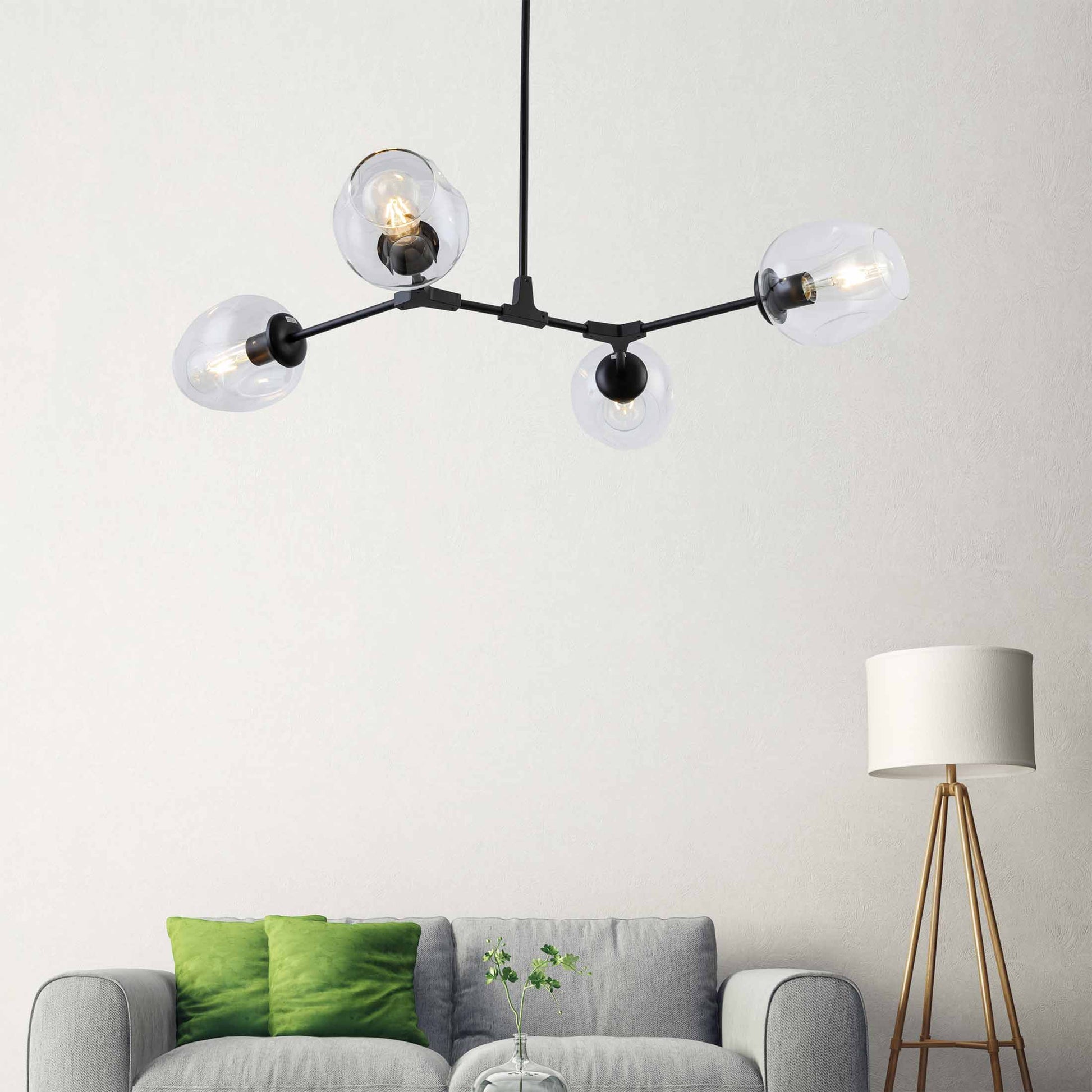 P2069 Linear Pendant Light in living room.