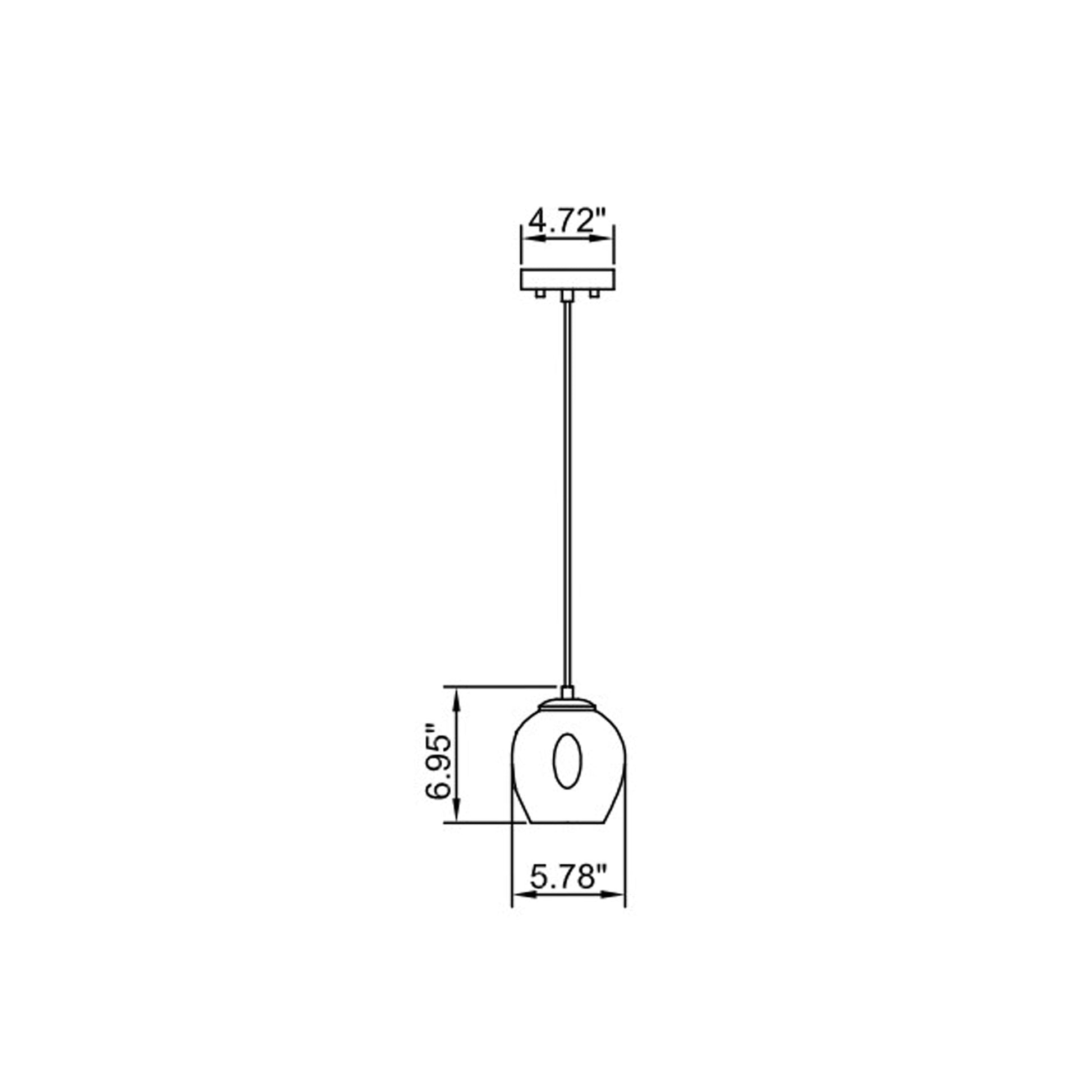 P2069 Pendant Light - line drawing.