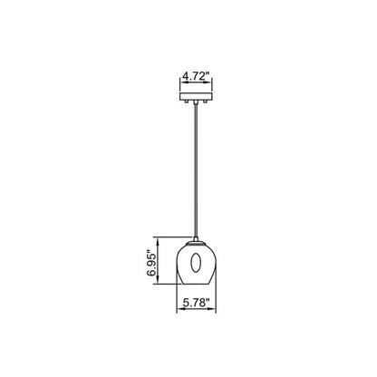 P2069 Pendant Light - line drawing.