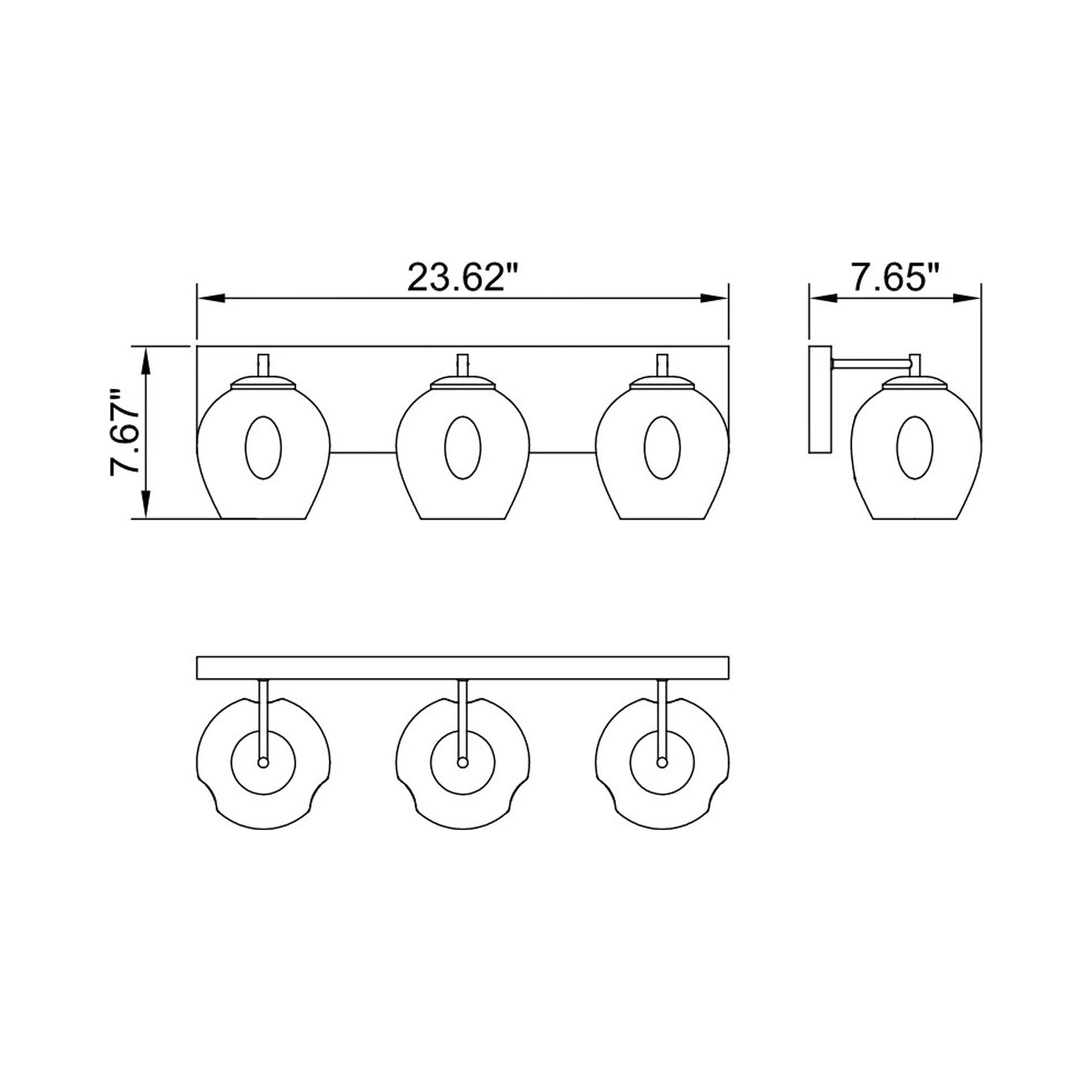 VL2069 Vanity Wall Light - line drawing.