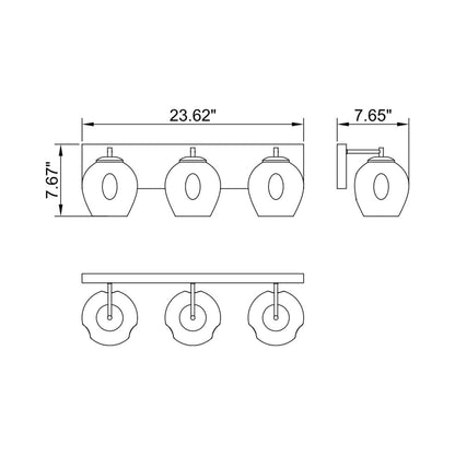 VL2069 Vanity Wall Light - line drawing.