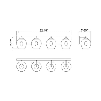 VL2069 Vanity Wall Light - line drawing.