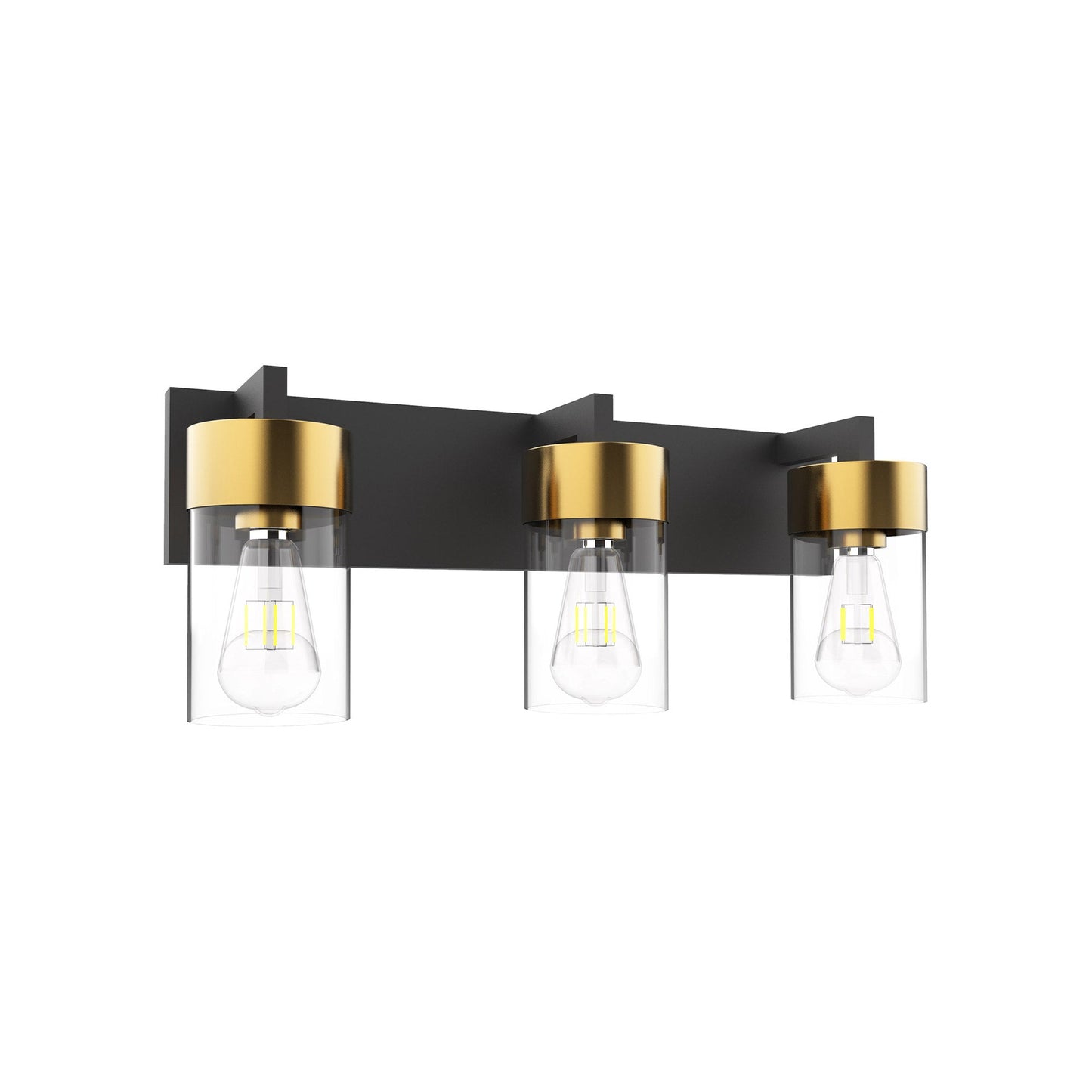 VL705 Vanity Wall Light in Aged Brass/Black (3-Light).