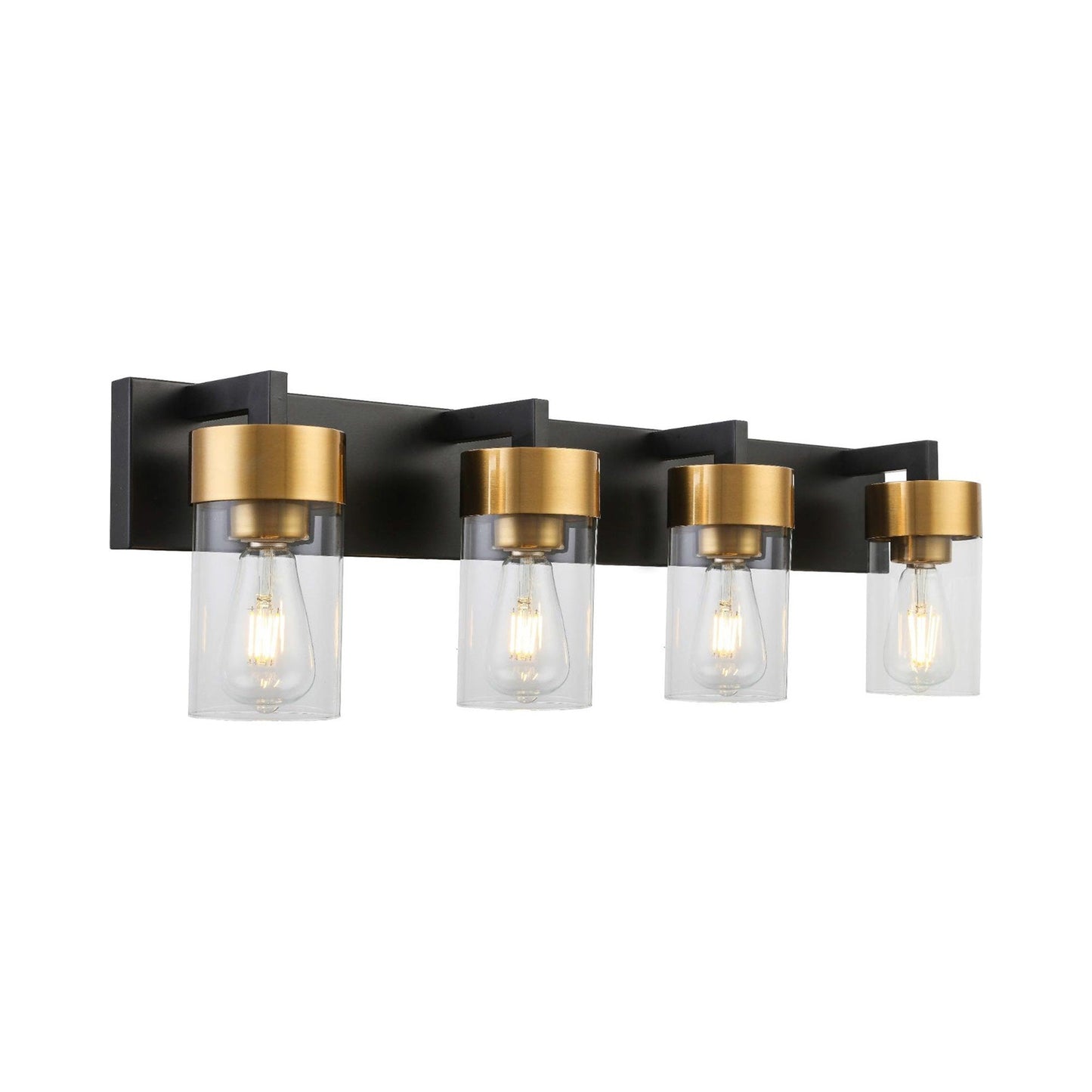 VL705 Vanity Wall Light in Aged Brass/Black (4-Light).