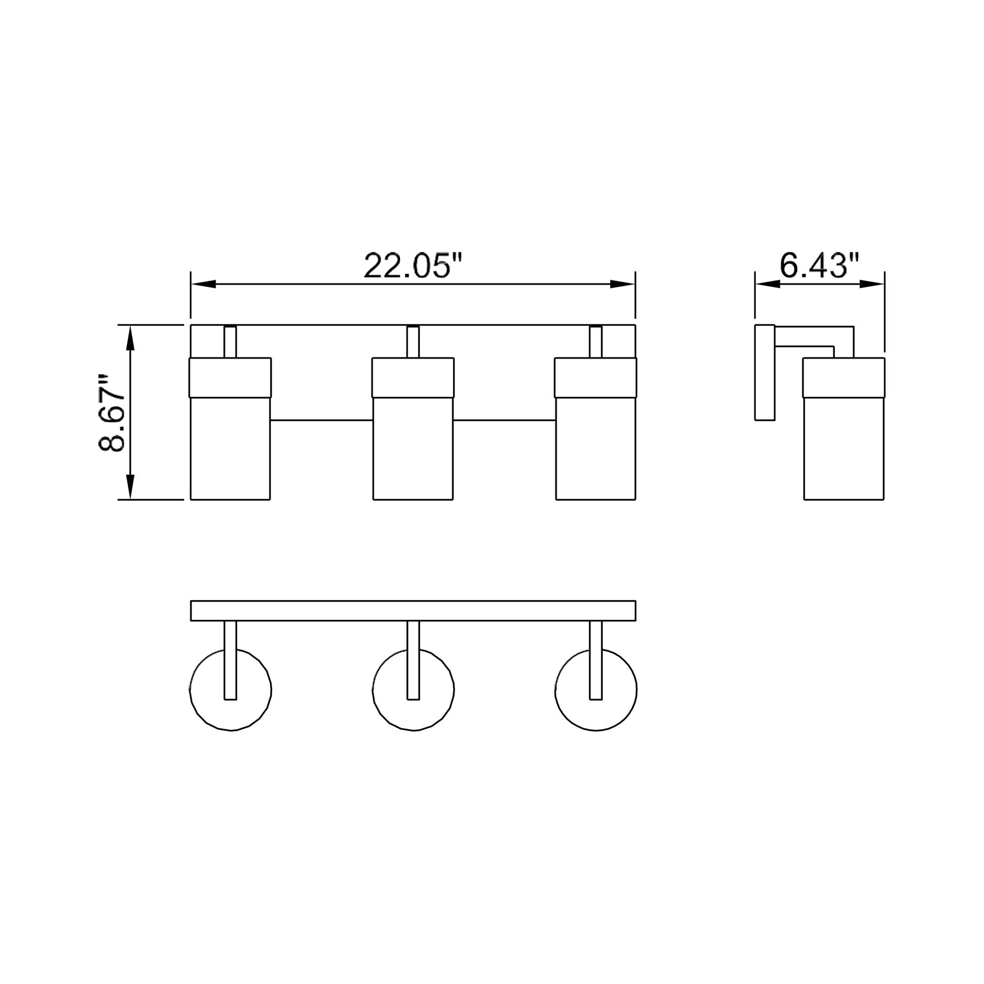 VL705 Vanity Wall Light - line drawing.