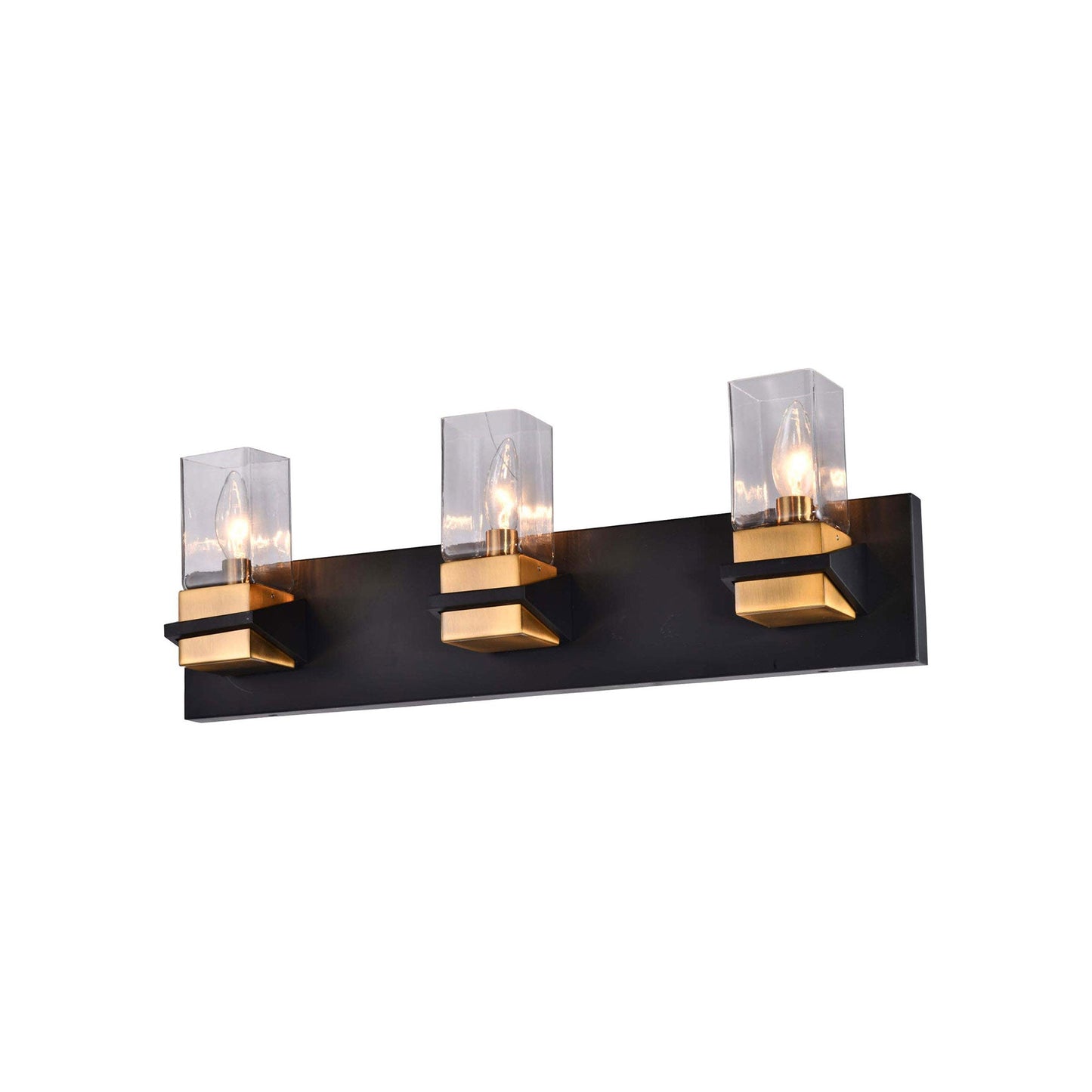 VL9323 Vanity Wall Light in Aged Brass/Black (3-Light).