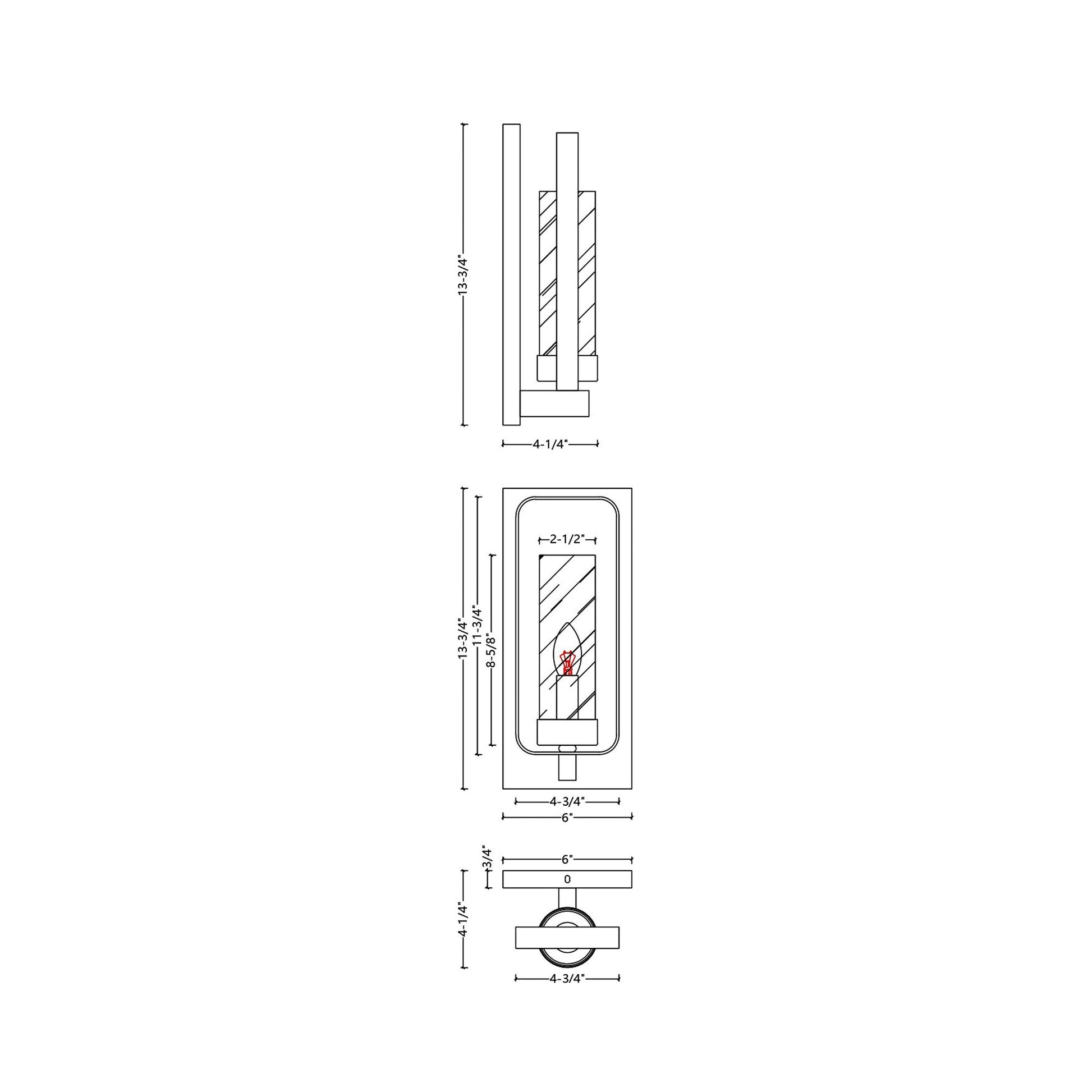 WS1079 Wall Light - line drawing.