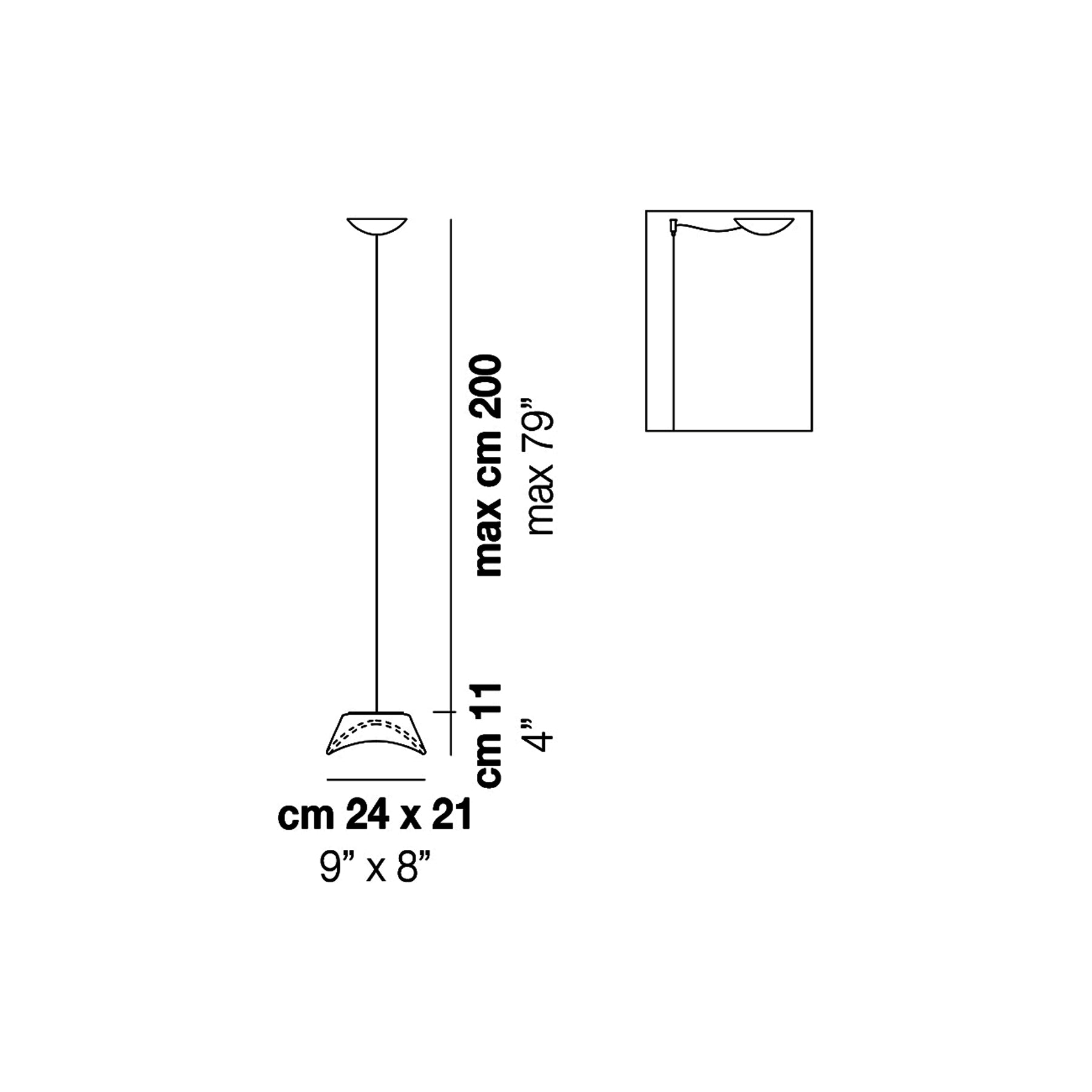 Balance Pendant Light - line drawing.