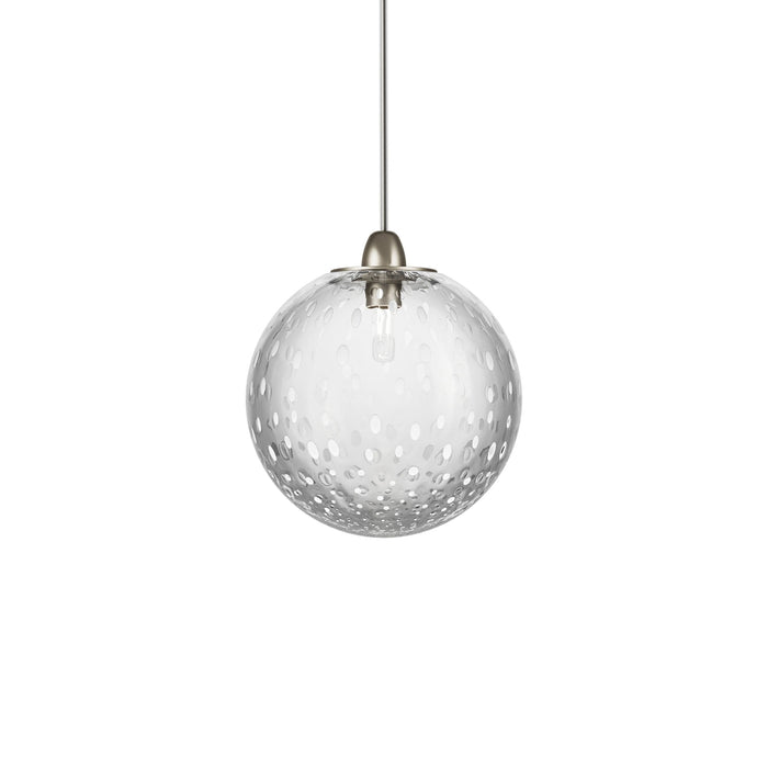 Bolle Pendant Light in Satin Nickel/Crystal Bubbles (6-Inch).