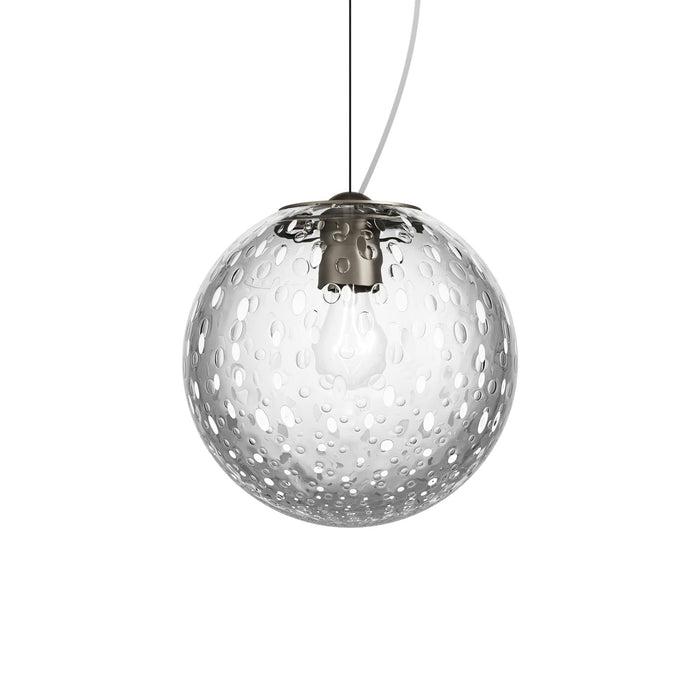 Bolle Pendant Light in Satin Nickel/Crystal Bubbles (10-Inch).