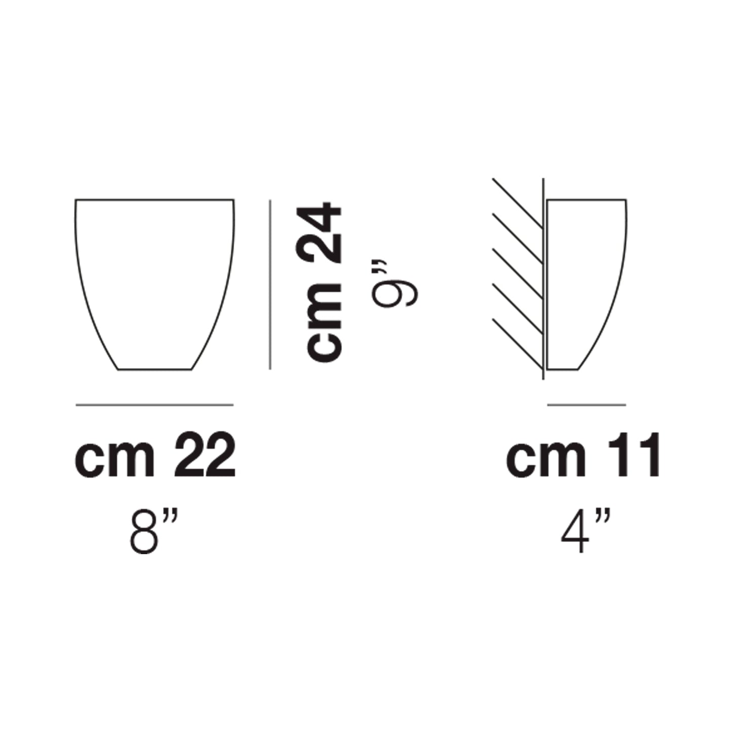 Dafne Wall Light - line drawing.