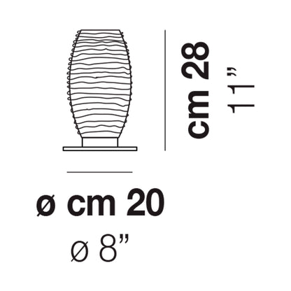 Damasco Table Lamp - line drawing.