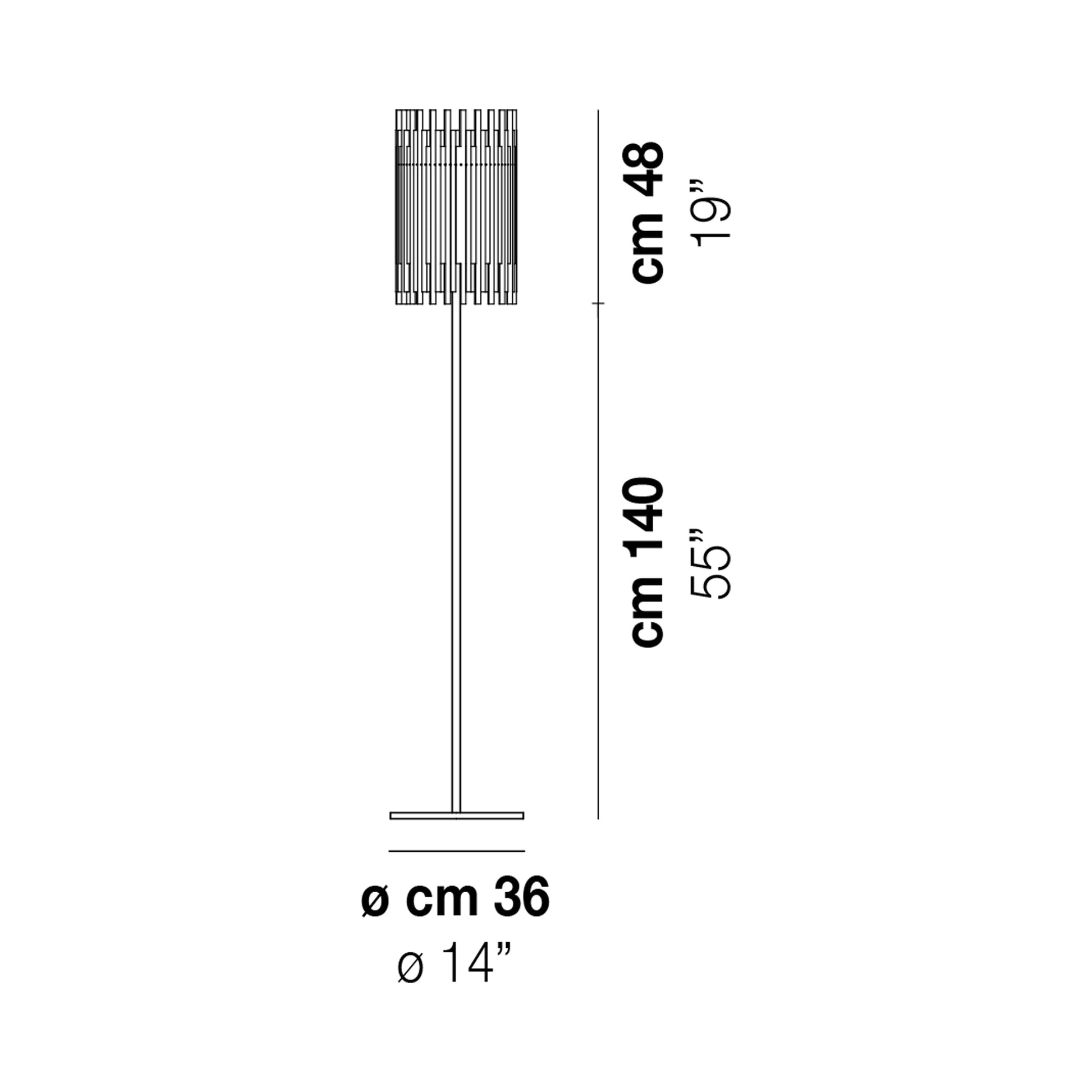 Diadema Floor Lamp - line drawing.