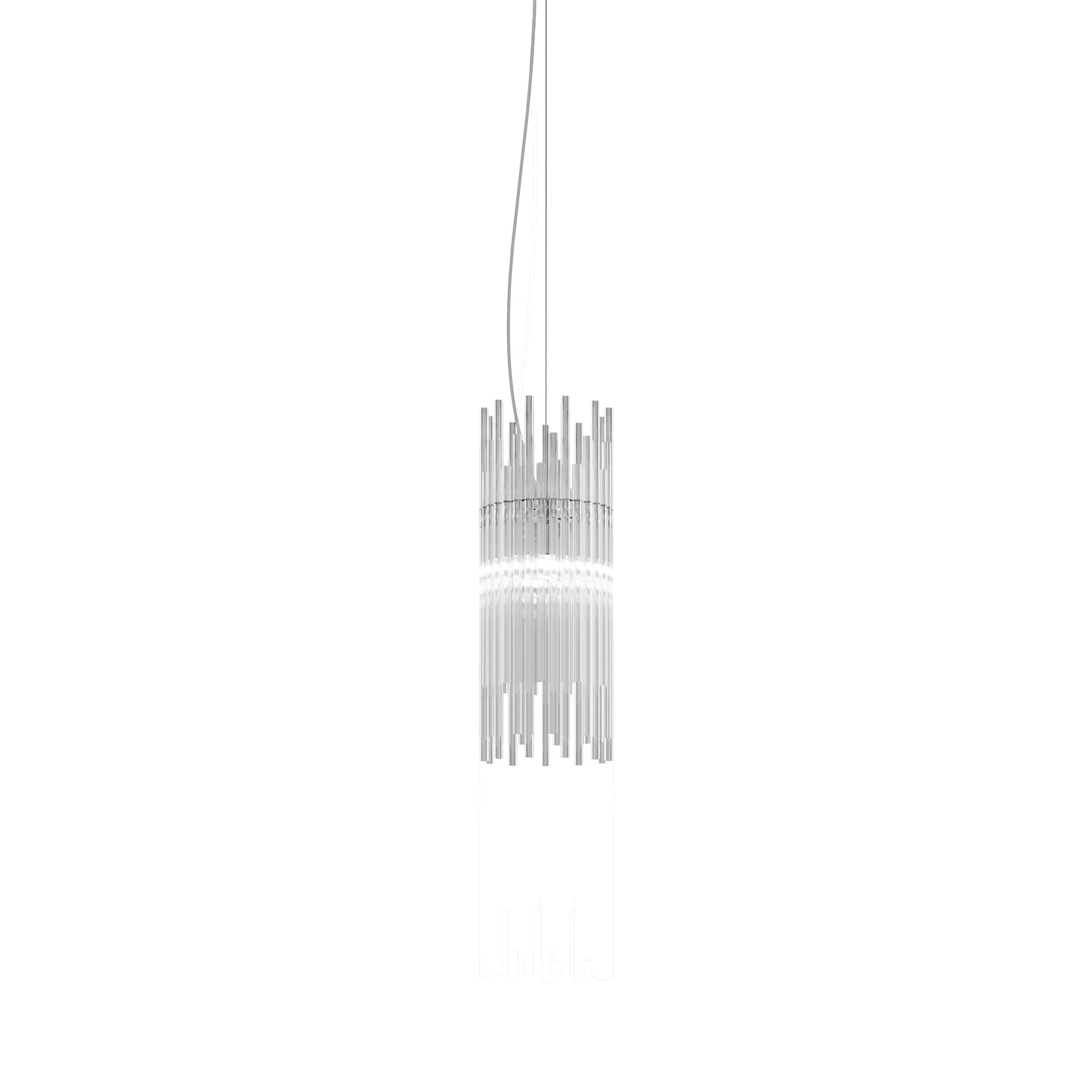 Diadema Pendant Light in Glossy Chrome (19-Inch/7-Inch).