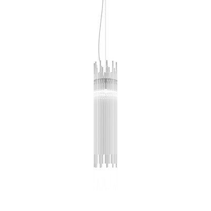 Diadema Pendant Light in Glossy Chrome (31-Inch/7-Inch).