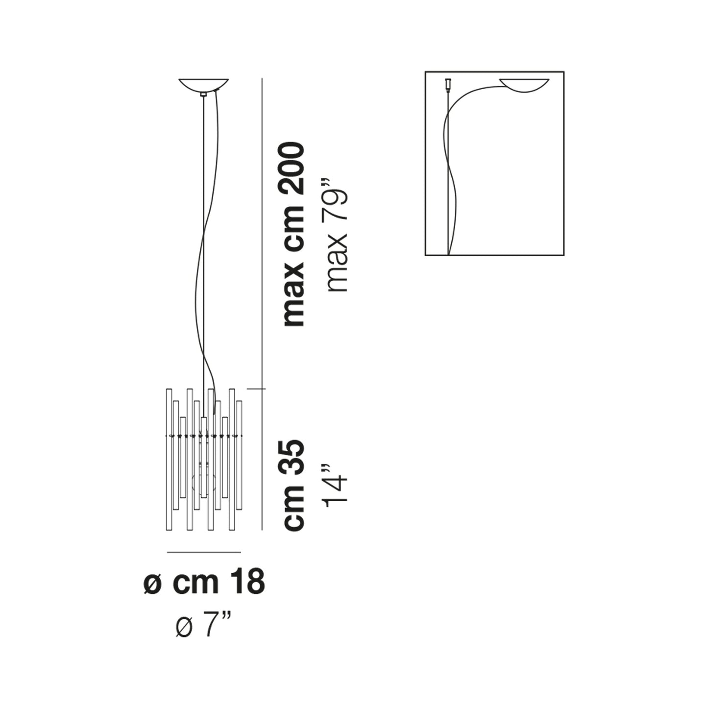 Diadema Pendant Light - line drawing.