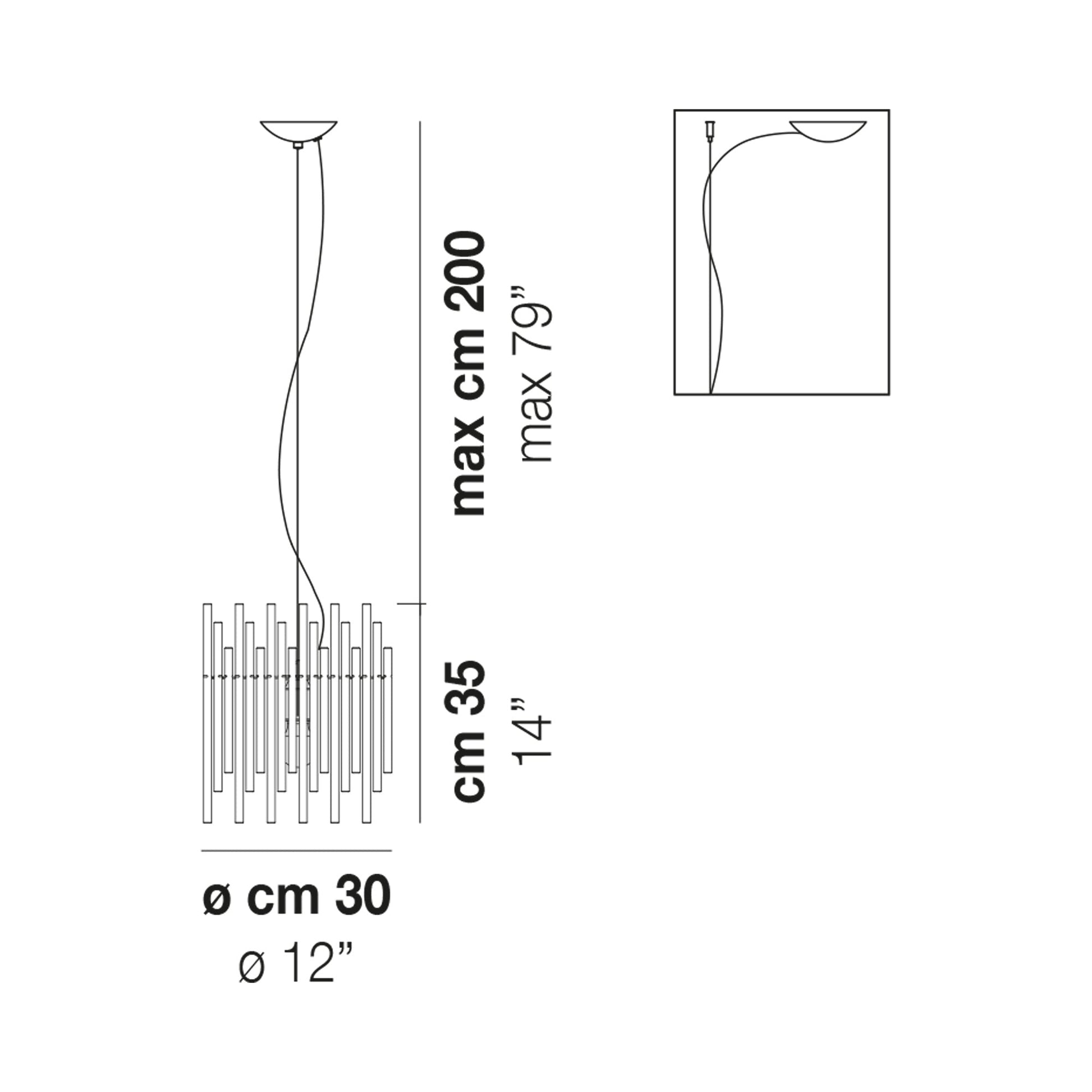 Diadema Pendant Light - line drawing.