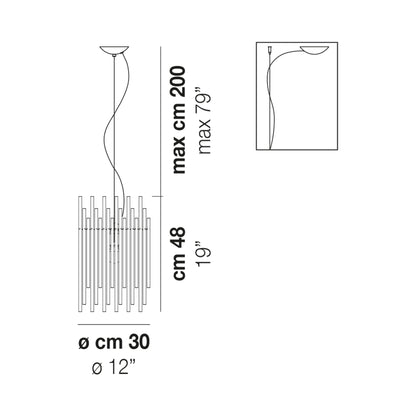 Diadema Pendant Light - line drawing.