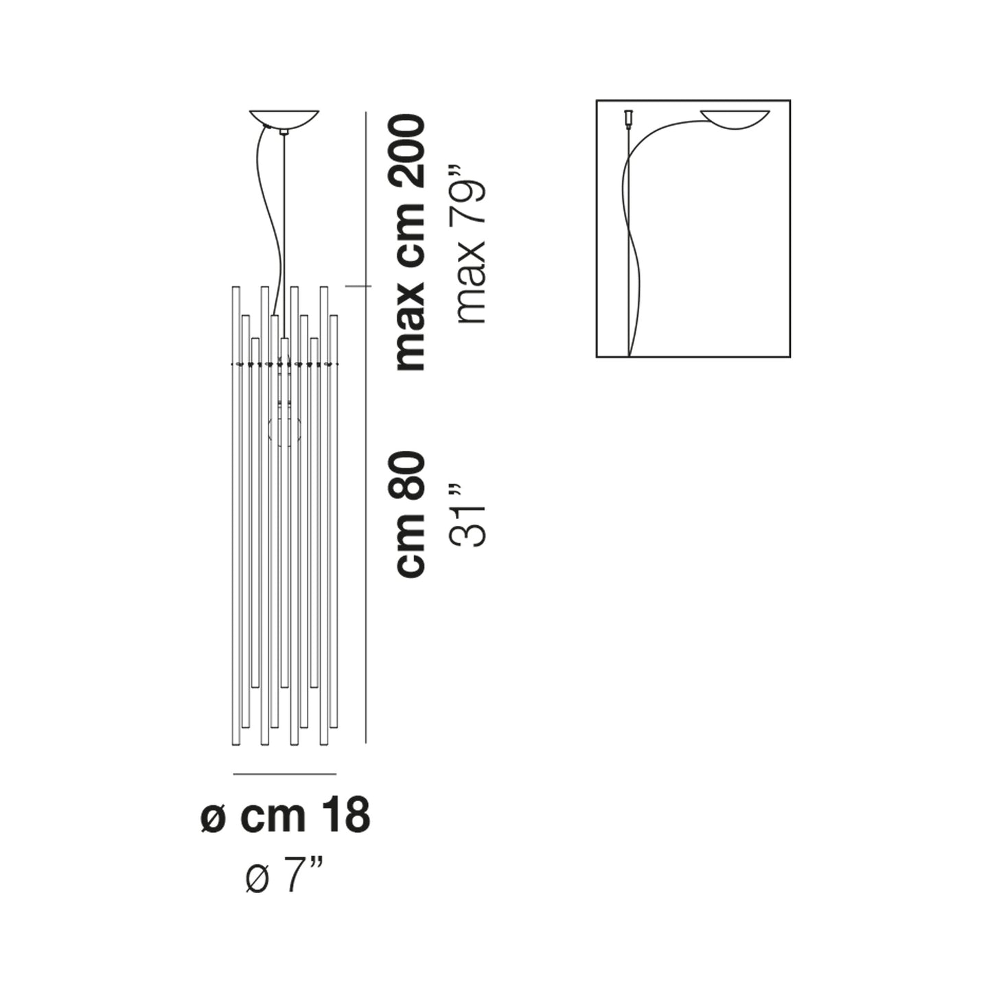 Diadema Pendant Light - line drawing.