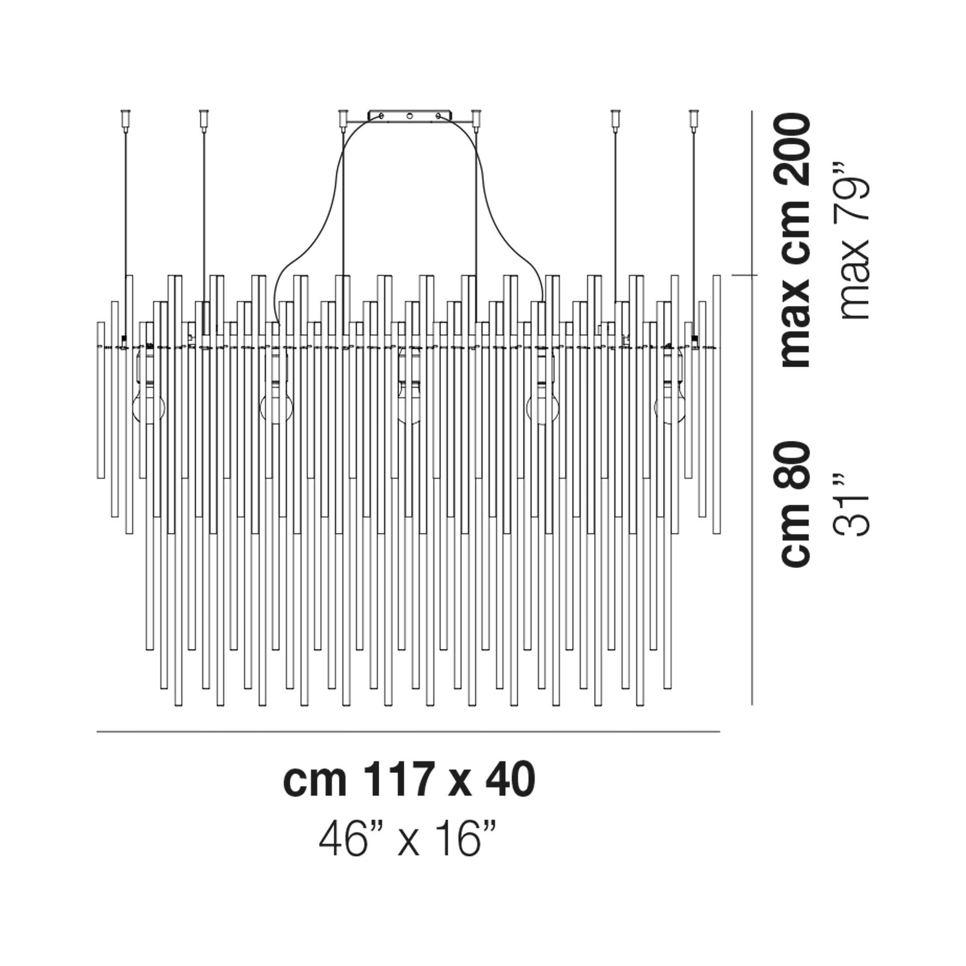 Diadema SP 02 Chandelier - line drawing.