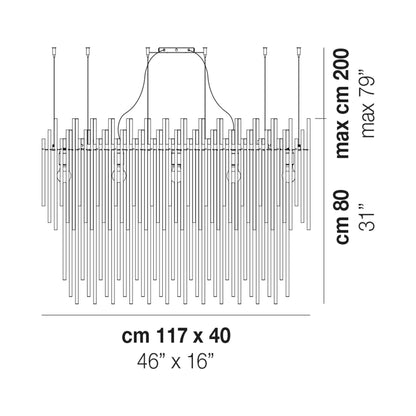 Diadema SP 02 Chandelier - line drawing.