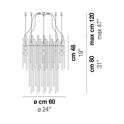 Diadema SP 60 B Chandelier - line drawing.