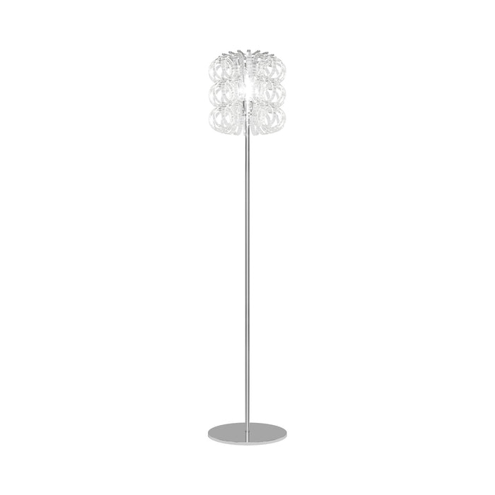 Ecos Floor Lamp in Glossy Chrome/Crystal Striped.