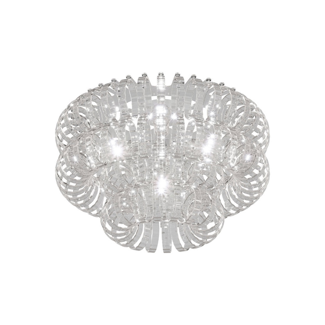 Ecos Flush Mount Ceiling Light in Glossy Chrome/Crystal Striped (Small).