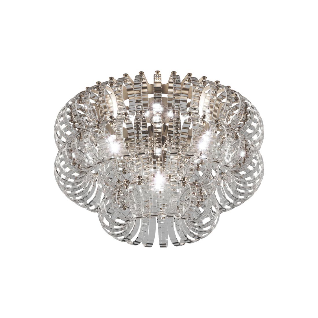 Ecos Flush Mount Ceiling Light in Matt Bronze/Crystal Striped (Small).