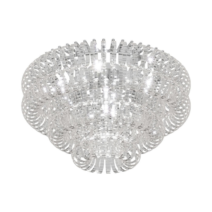 Ecos Flush Mount Ceiling Light in Glossy Chrome/Crystal Striped (Large).