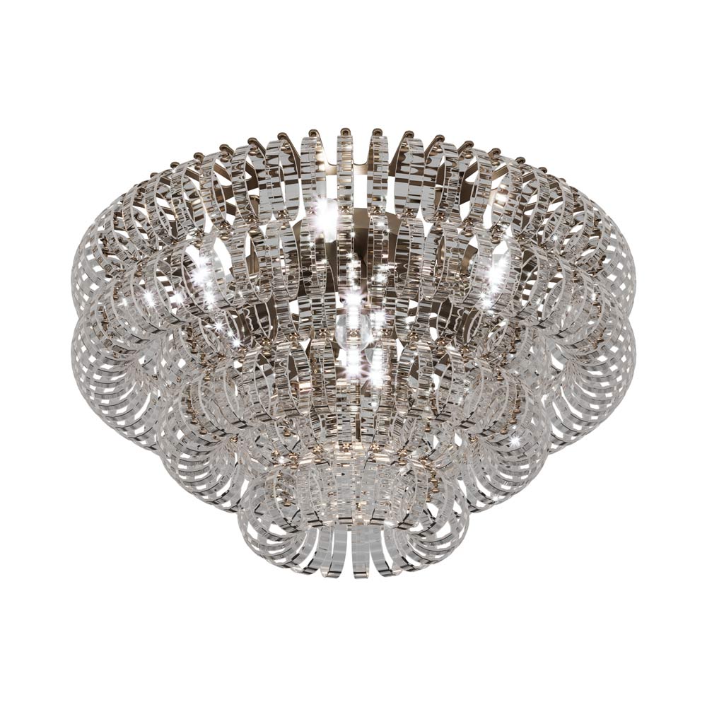 Ecos Flush Mount Ceiling Light in Matt Bronze/Crystal Striped (Large).