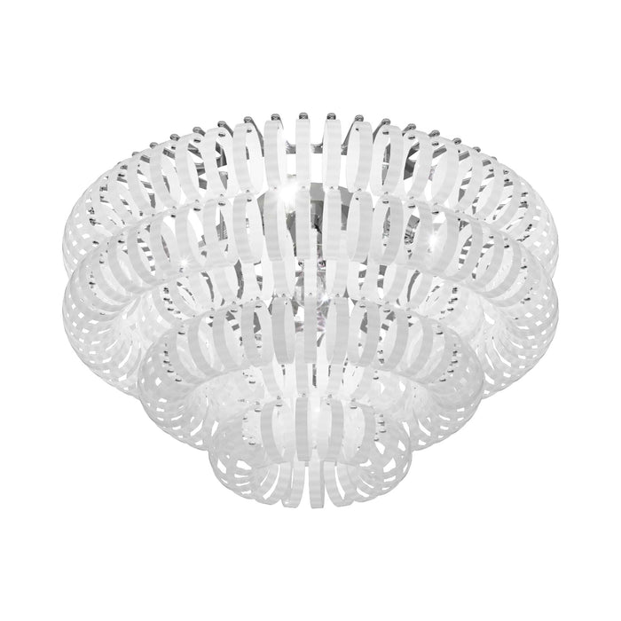Ecos Flush Mount Ceiling Light in Glossy Chrome/White Striped (Large).