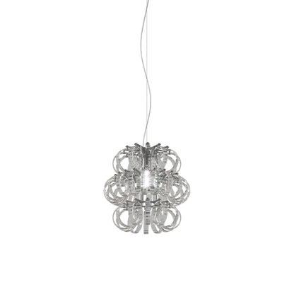 Ecos Pendant Light in Glossy Chrome/Crystal Striped.