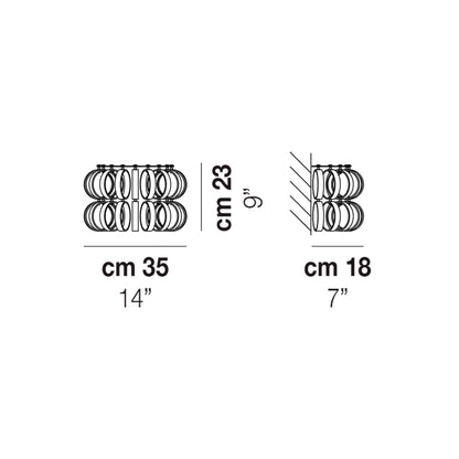 Ecos Wall Light - line drawing.