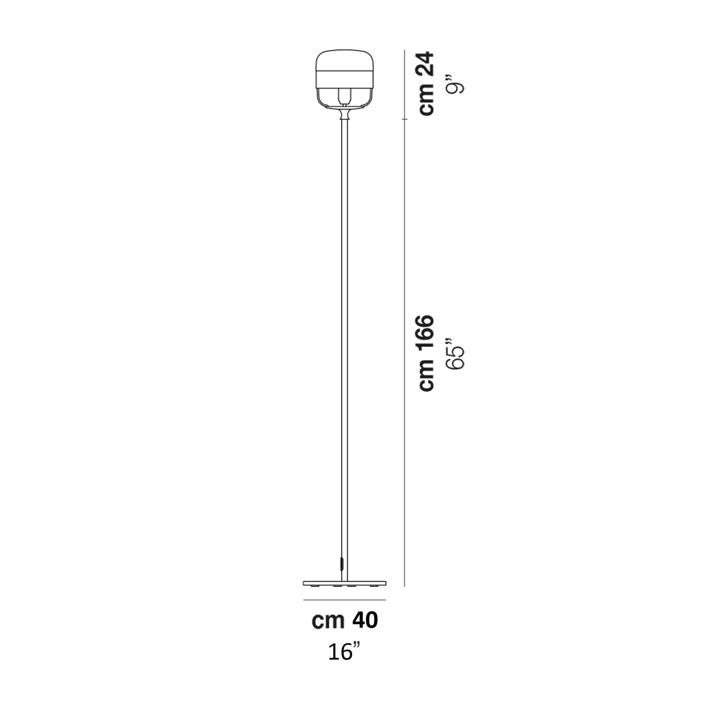 Futura Floor Lamp - line drawing.