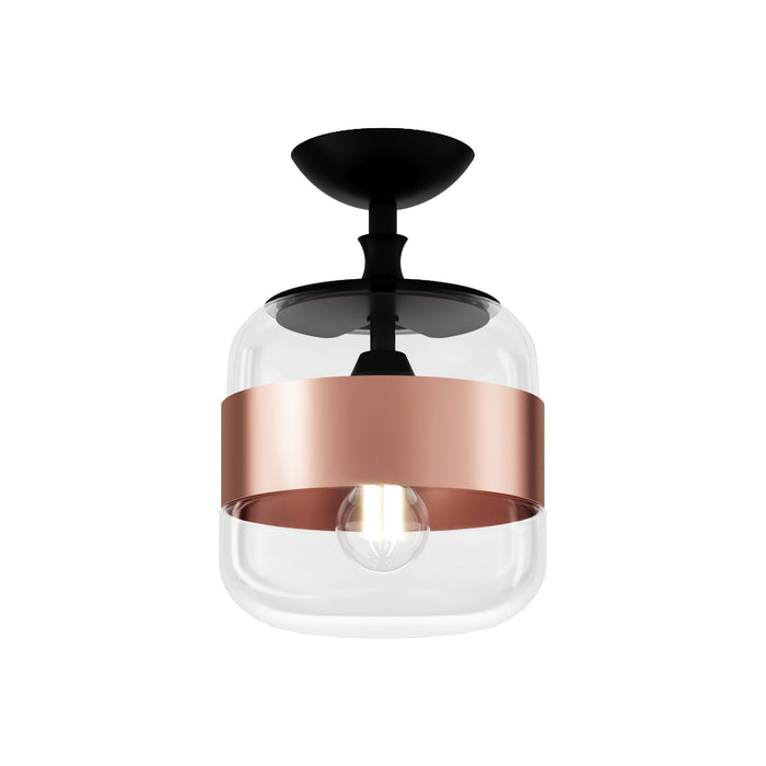 Futura Flush Mount Ceiling Light in Crystal Copper (Small).