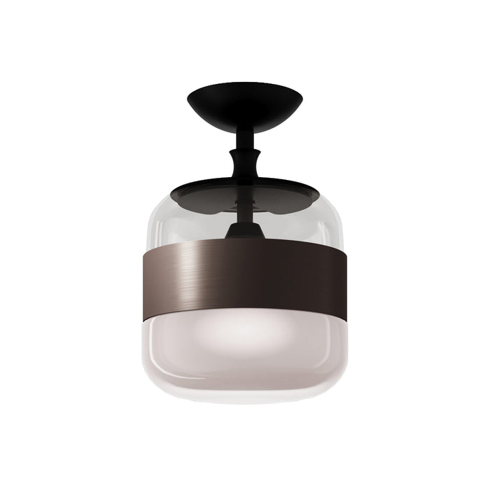 Futura Flush Mount Ceiling Light in Smoky Brown (Small).