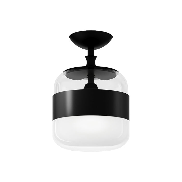 Futura Flush Mount Ceiling Light in White Black (Small).