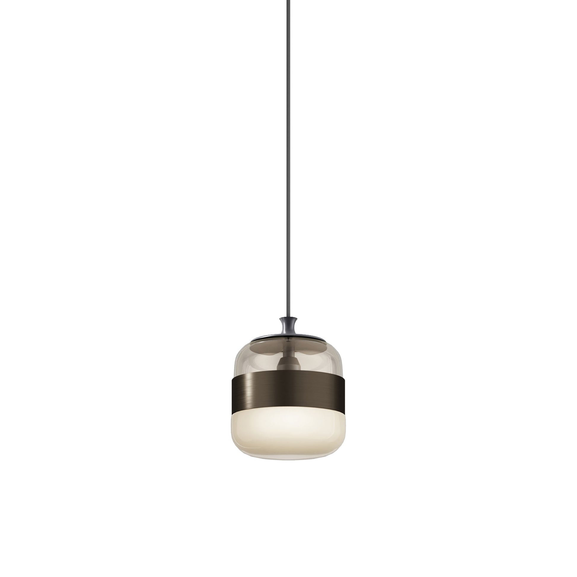 Futura Pendant Light in Matte Black/Amber Brass (Small).