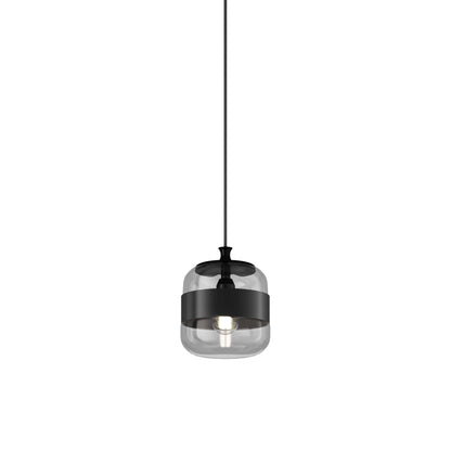 Futura Pendant Light in Matte Black/Crystal Black (Small).