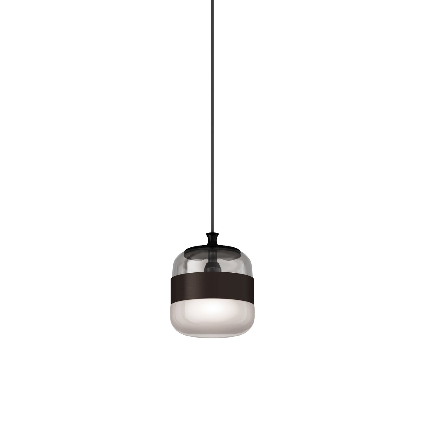 Futura Pendant Light in Matte Black/Smoky Brown (Small).