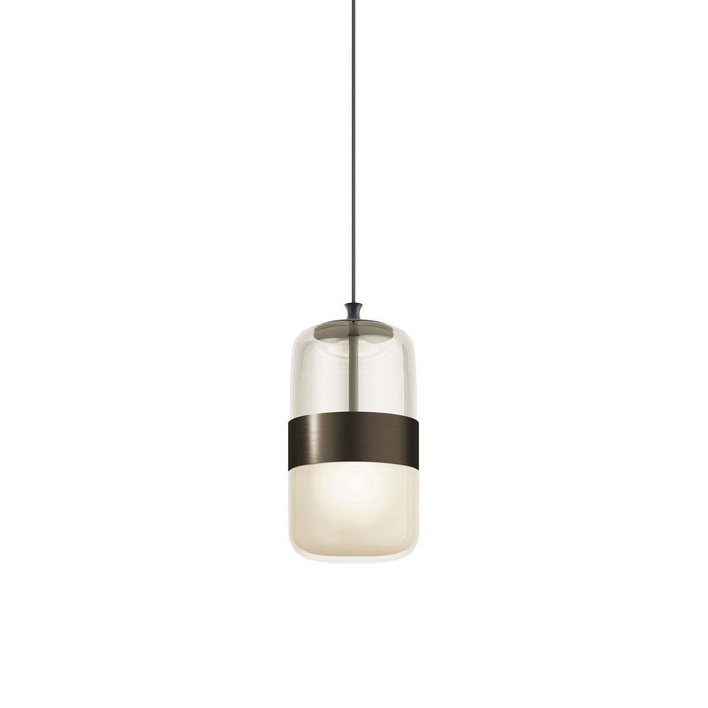 Futura Pendant Light in Matte Black/Amber Brass (Medium).